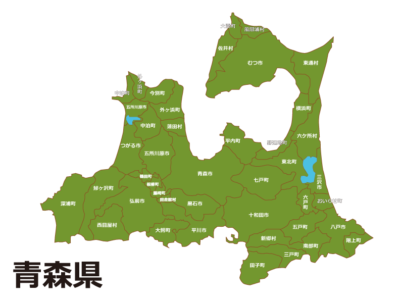 青森県の市町村地図